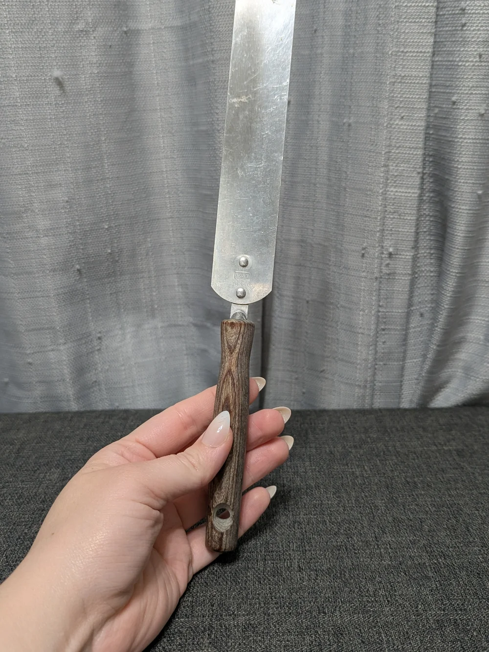 Vintage EKCO Stainless Steel Icing Spatula Wood Handle Made in USA 11.75 Inch